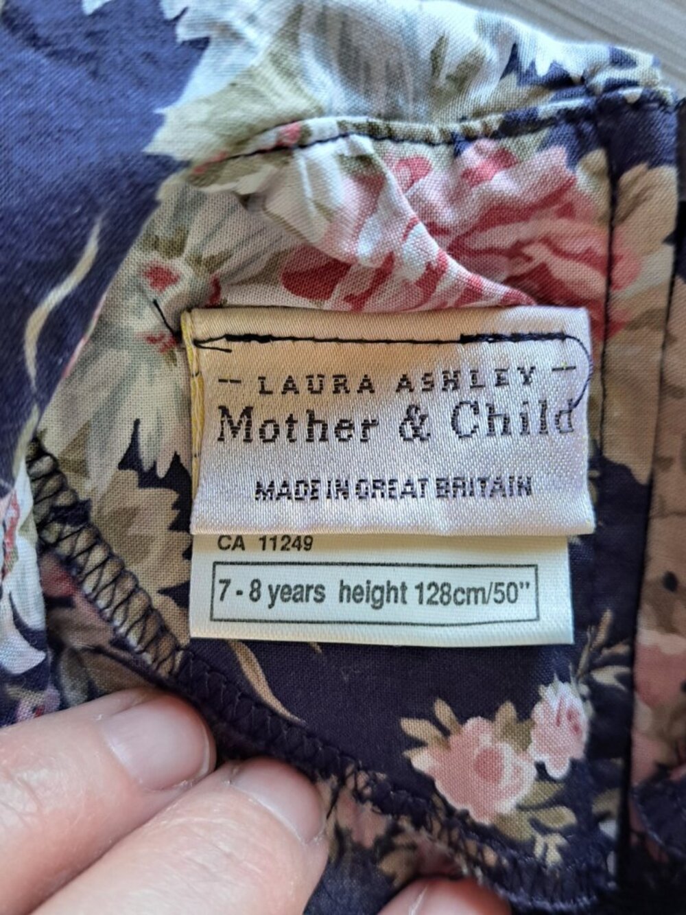Laura Ashley Vintage Girls Size 7 8 Years Floral Tent Dress Midi Collar... - Picture 12 of 15